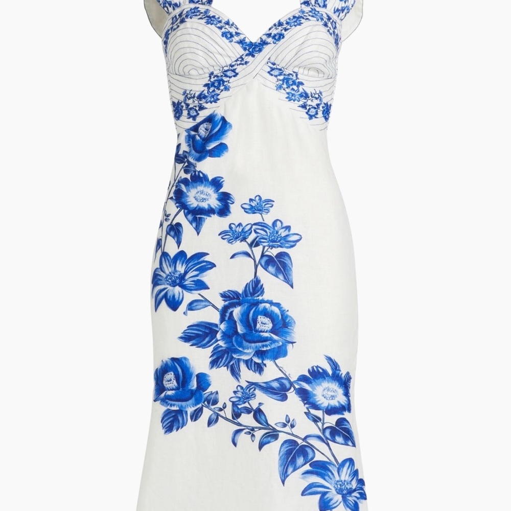 FARM RIO Floral cascade midi dress